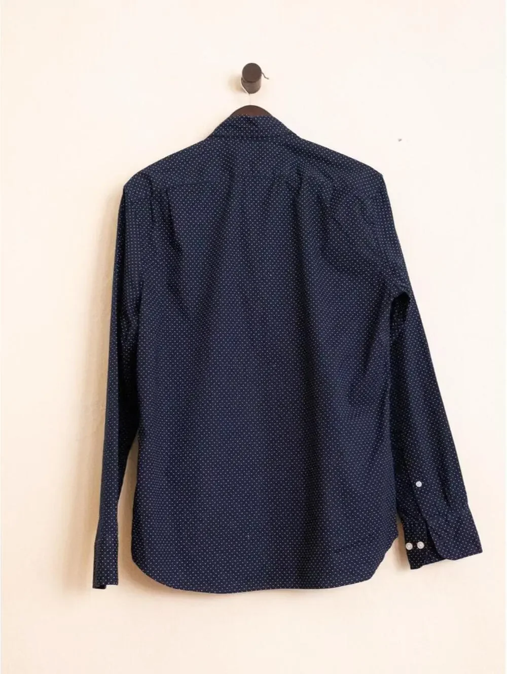 J.Crew Flex Washed Navy Polka Dot Button-Down Shirt